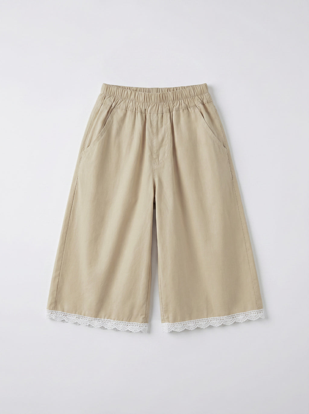 Girls Yellow Relaxed-Fit Elastic-Waist Trousers