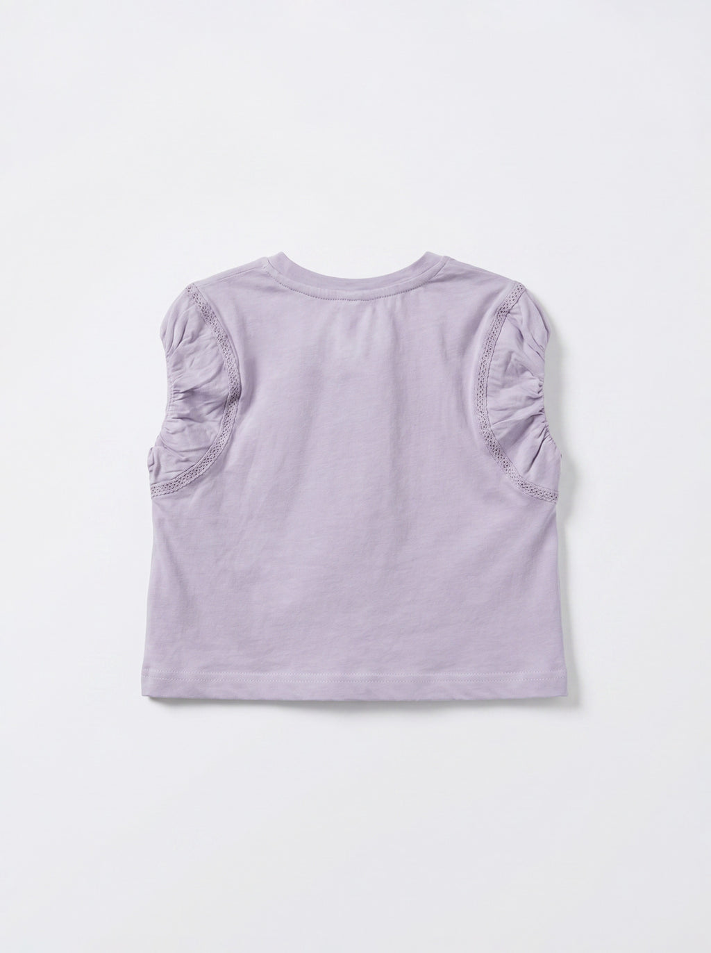 Girls Purple Soft Crew-Neck Cotton T-Shirt