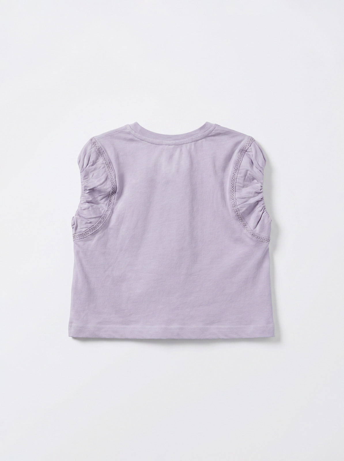 Girls Purple Soft Crew-Neck Cotton T-Shirt