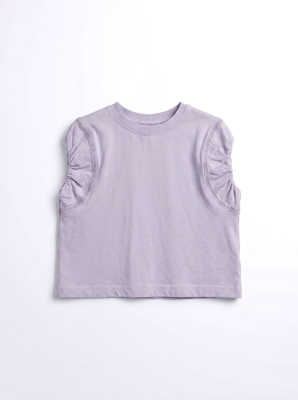 Girls Purple Soft Crew-Neck Cotton T-Shirt