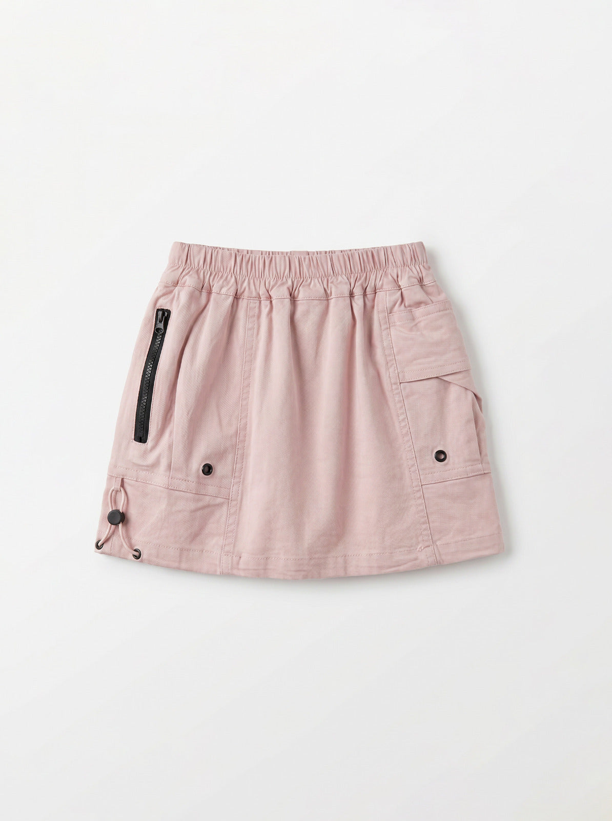 Girls Pink Flowy Elastic-Waist Pull-On Skirt