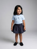 Girls Blue Coordinated Top and Shorts Two-Piece Set