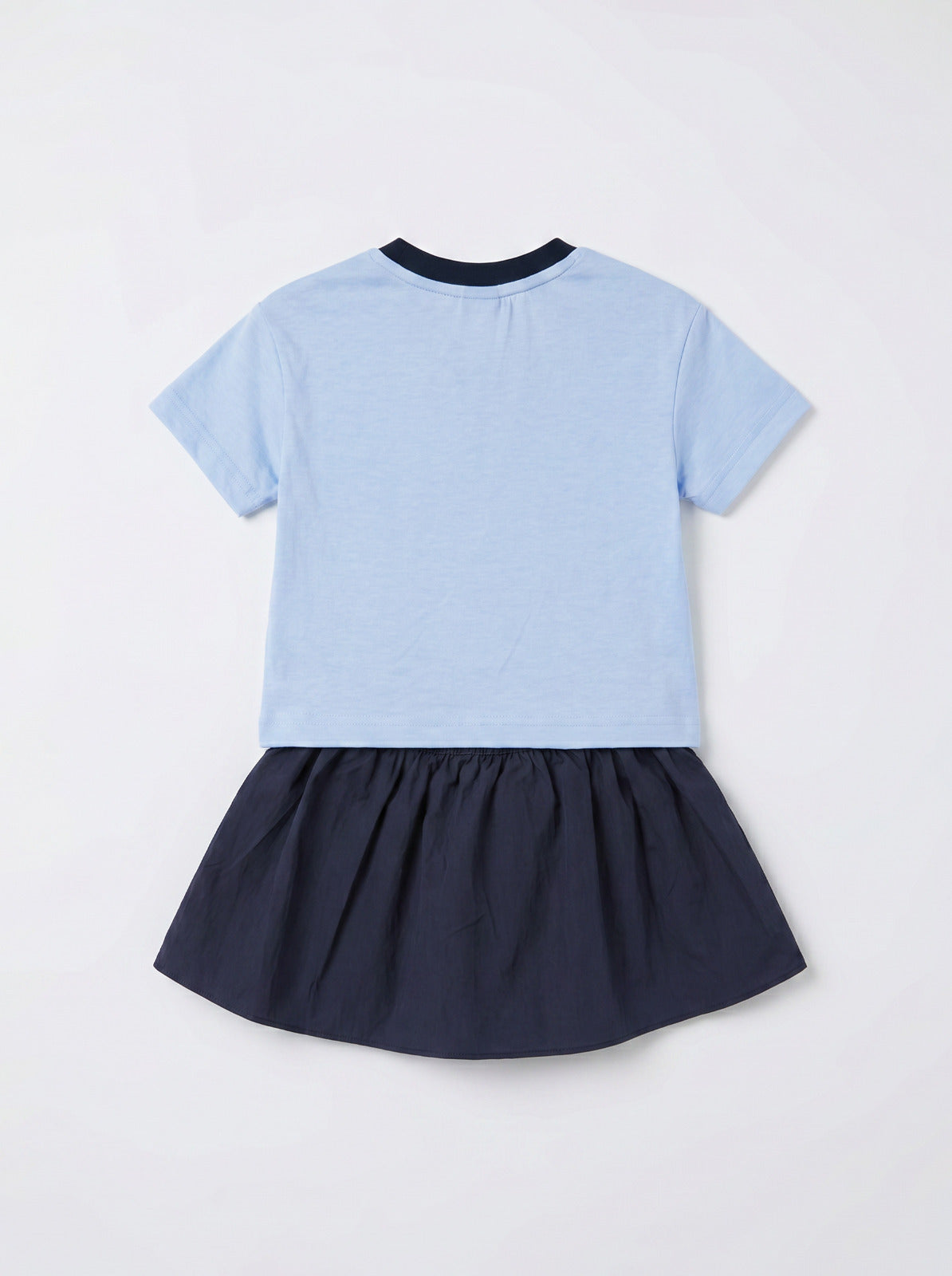 Girls Blue Coordinated Top and Shorts Two-Piece Set