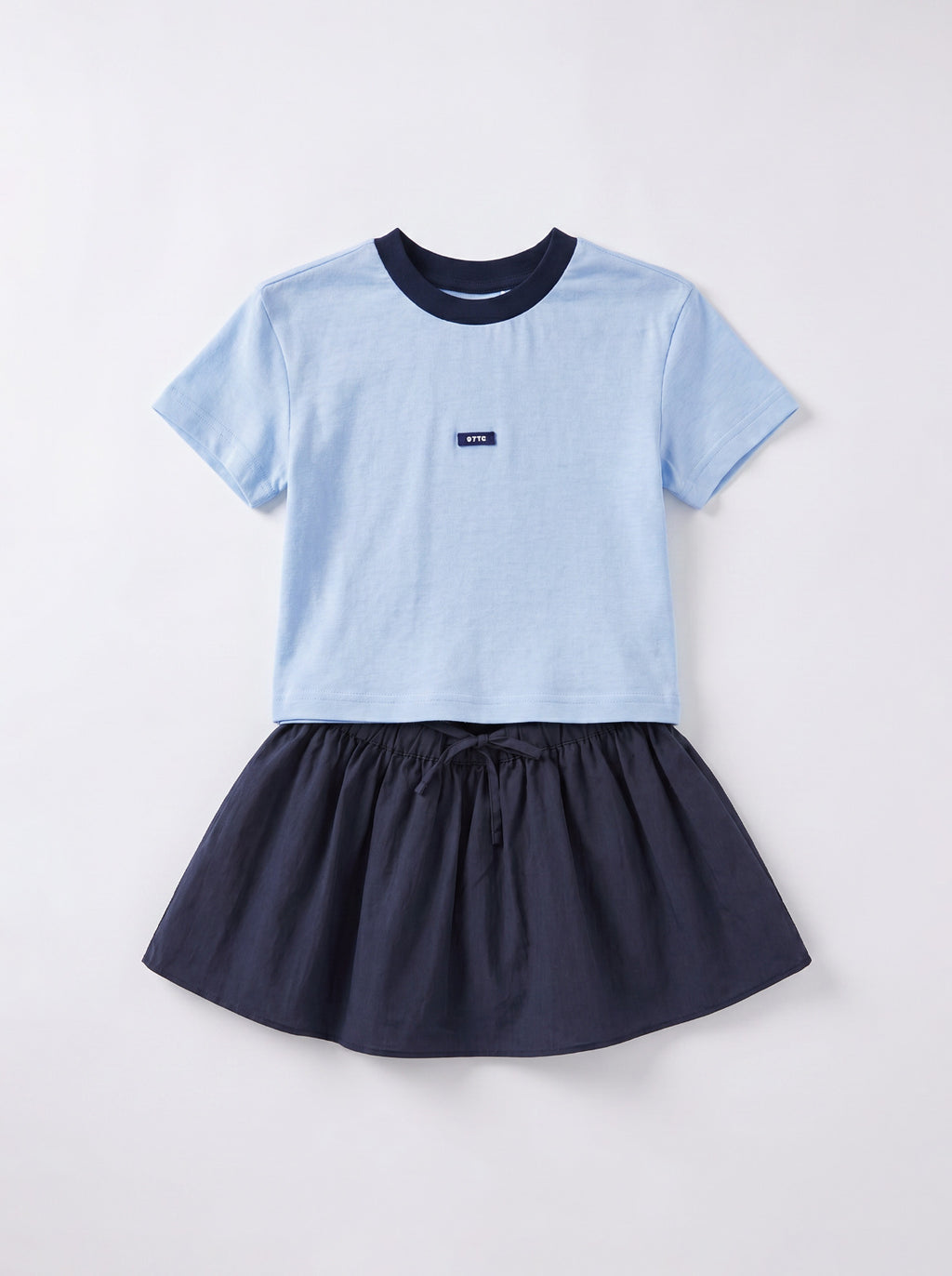 Girls Blue Coordinated Top and Shorts Two-Piece Set