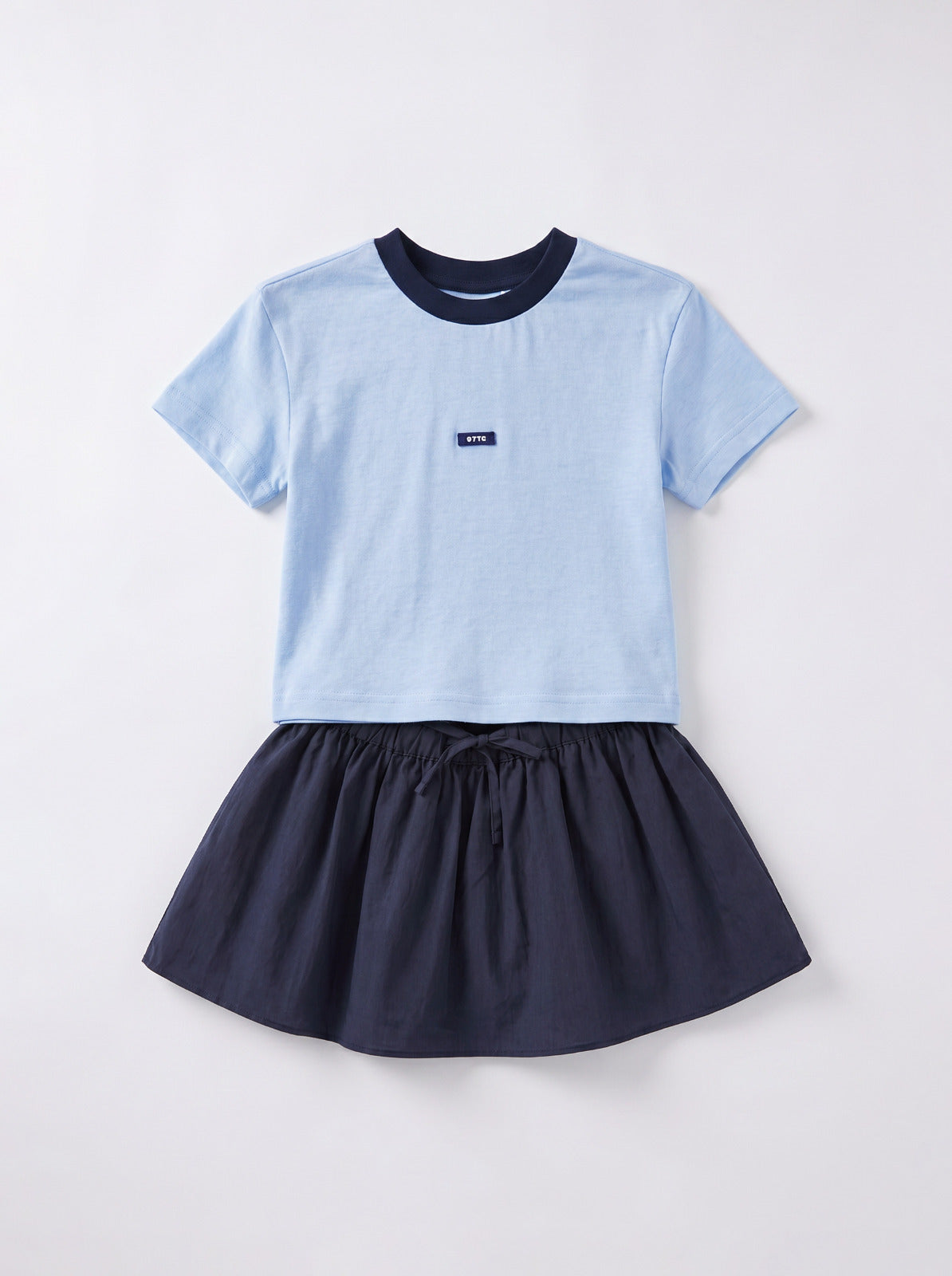 Girls Blue Coordinated Top and Shorts Two-Piece Set