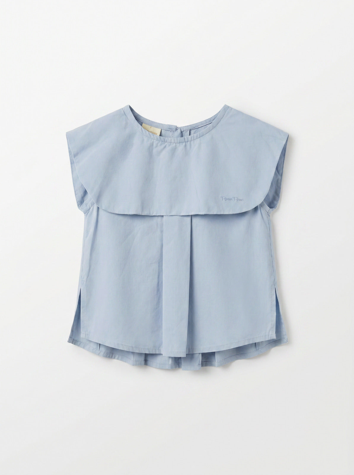 Girls Blue Casual Short-Sleeve Relaxed Top