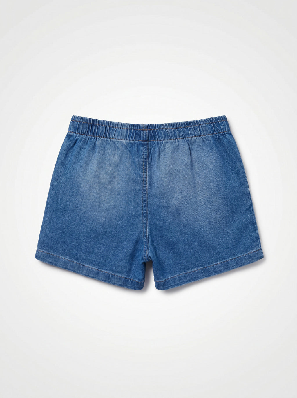 Girls Blue Casual Elastic-Waist Pull-On Shorts