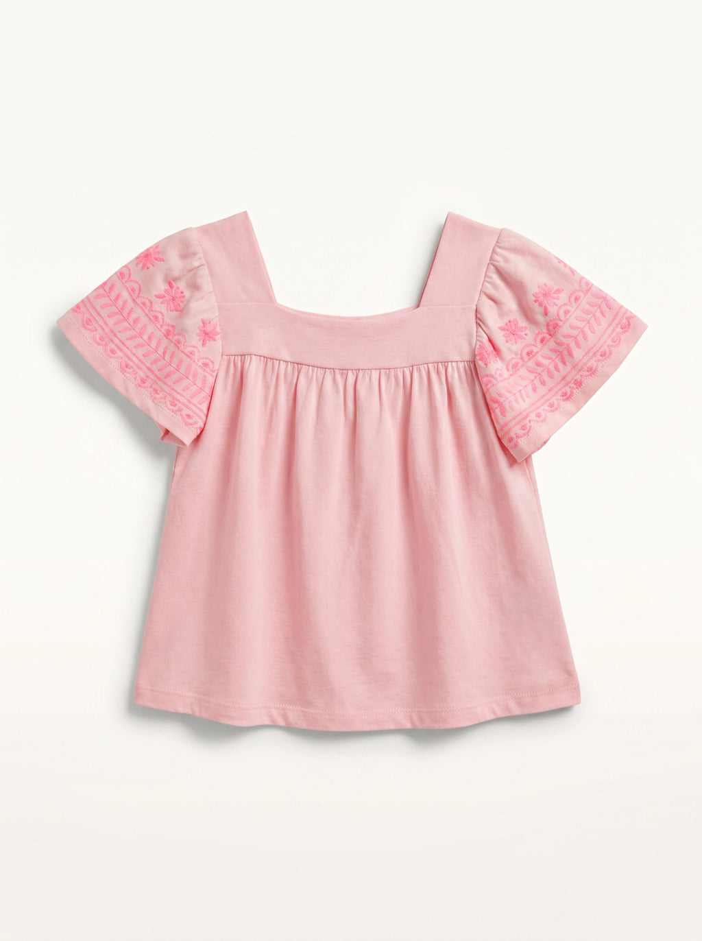 Girls Pink Short-Sleeve Relaxed Blouse