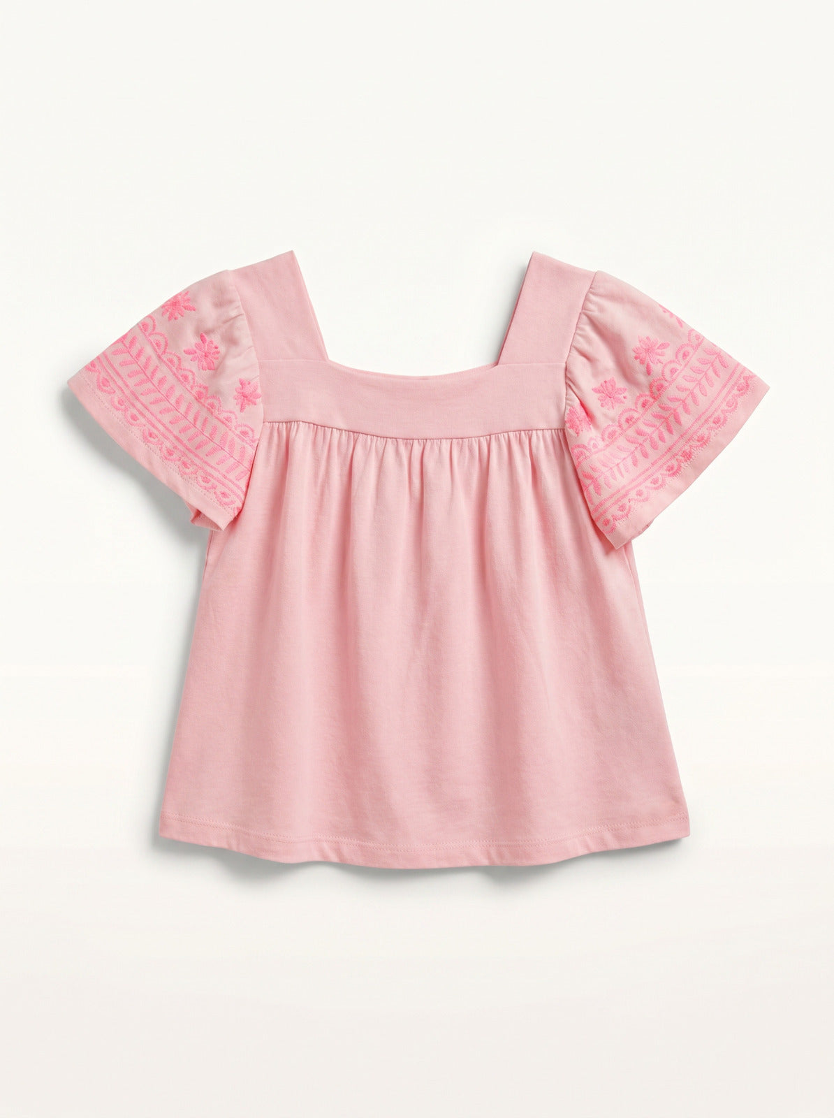 Girls Pink Short-Sleeve Relaxed Blouse