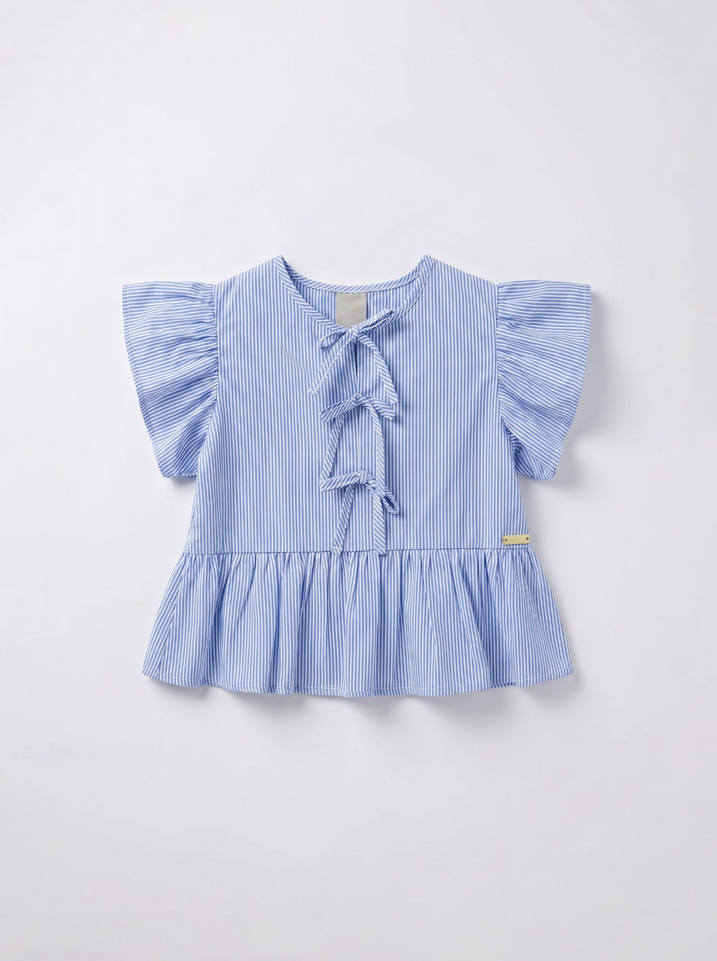 Girls Blue Short-Sleeve Relaxed Blouse