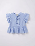 Girls Blue Short-Sleeve Relaxed Blouse
