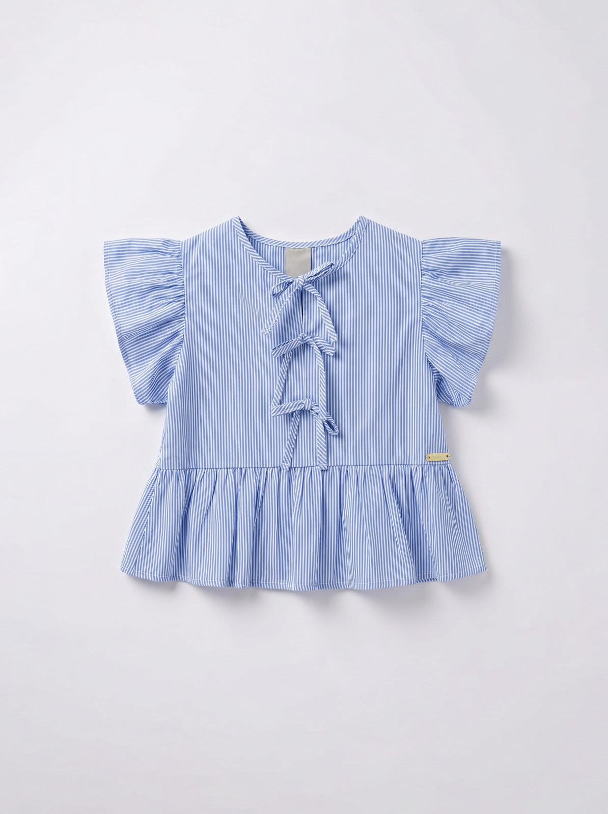 Girls Blue Short-Sleeve Relaxed Blouse