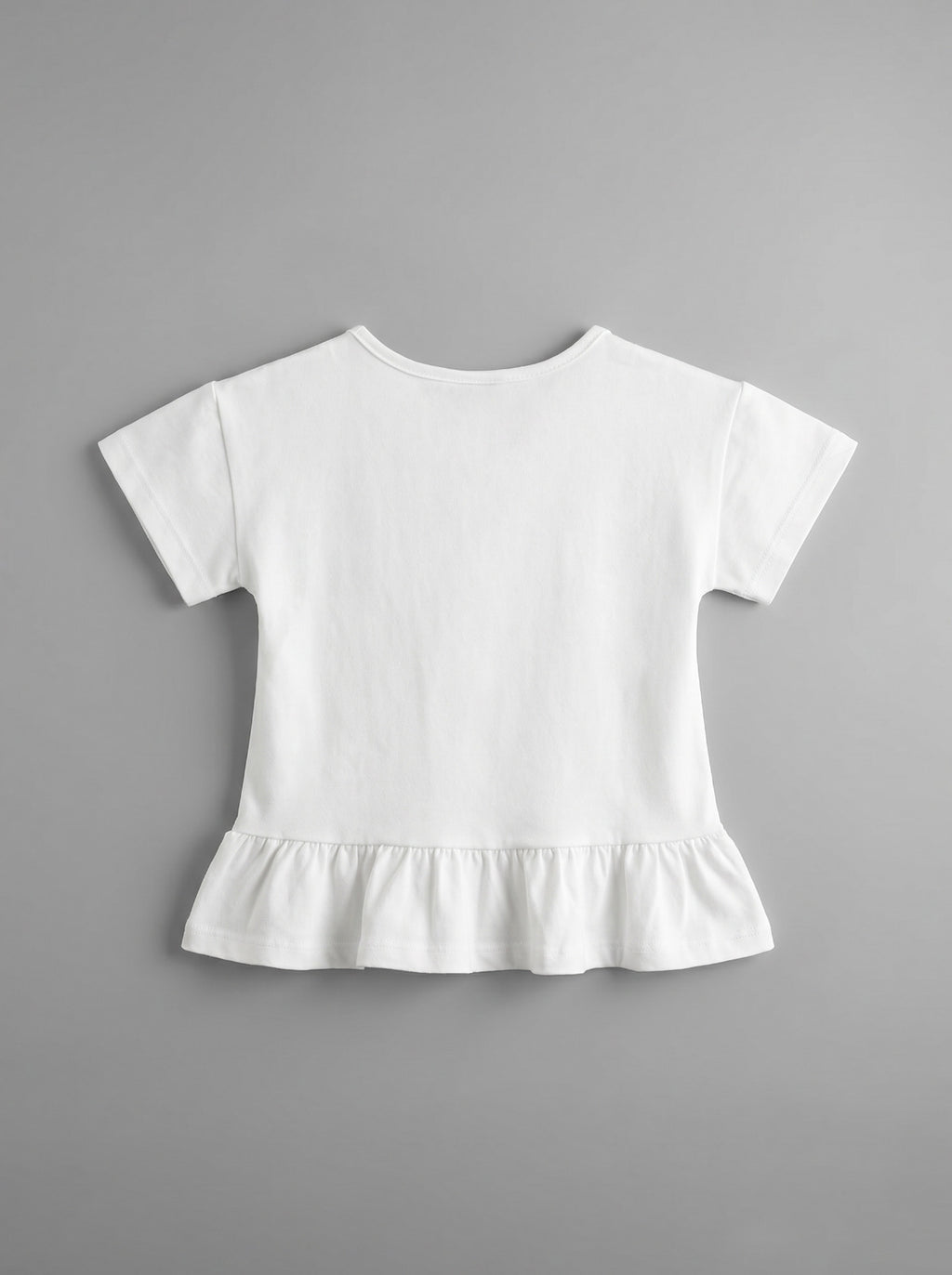 Girls Off-White Short-Sleeve Classic Blouse