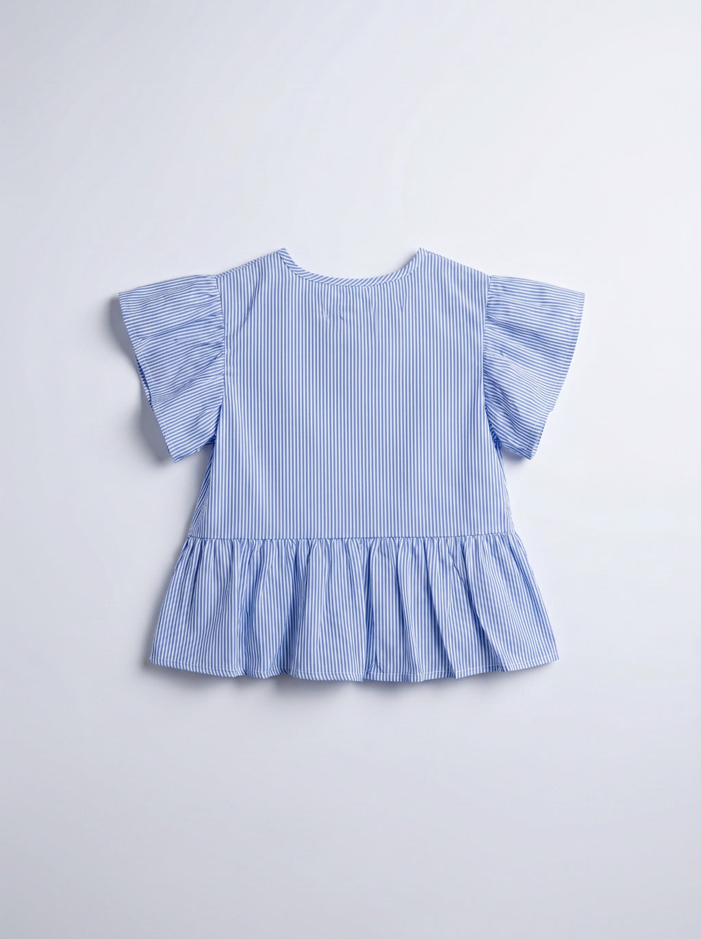 Girls Blue Short-Sleeve Relaxed Blouse
