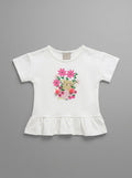 Girls Off-White Short-Sleeve Classic Blouse