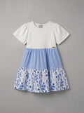 Girls White Short-Sleeve Casual Everyday Dress