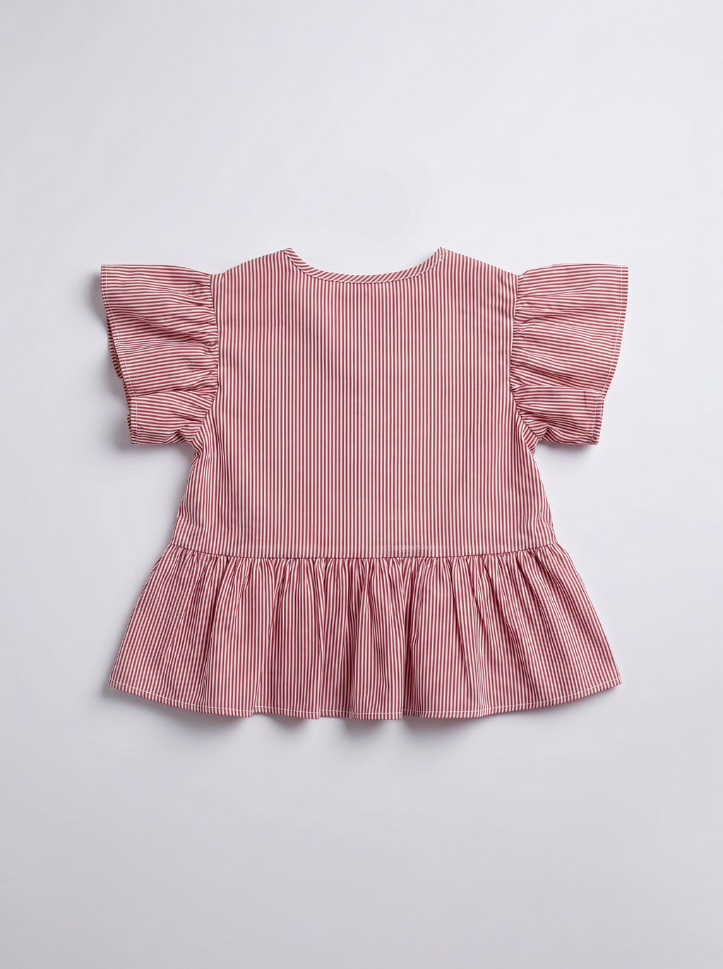 Girls Pink Short-Sleeve Button-Front Blouse