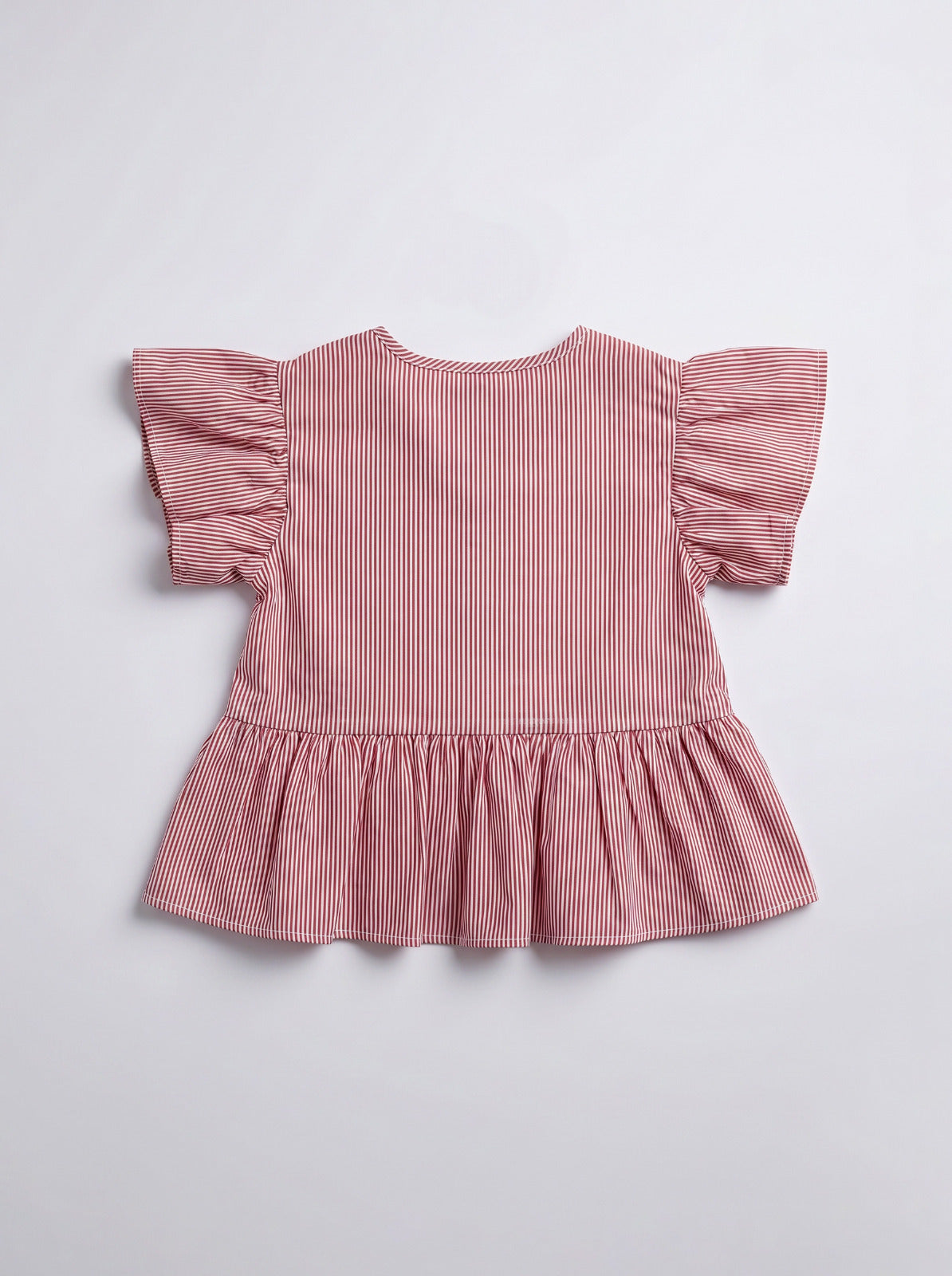 Girls Pink Short-Sleeve Button-Front Blouse