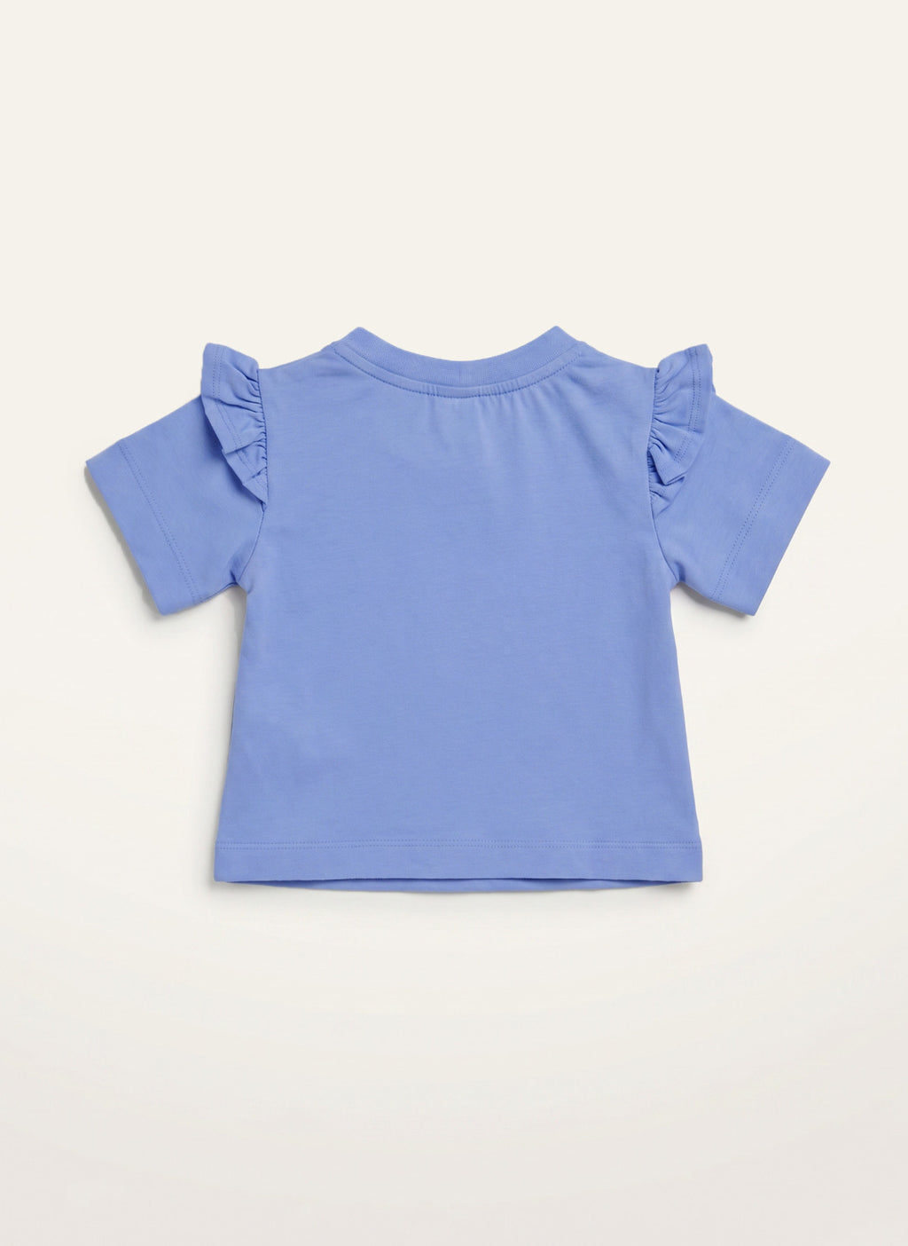 Girls Blue Short-Sleeve Casual Button-Up Blouse