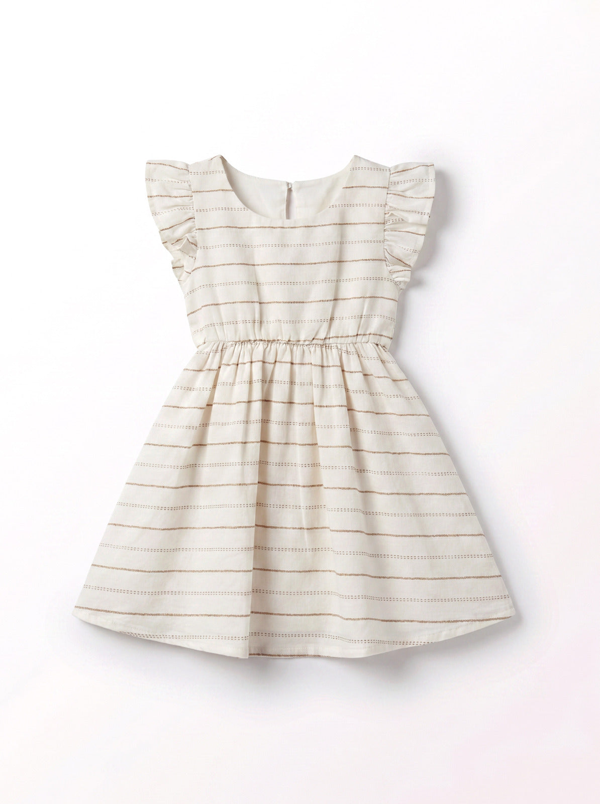 Girls Off-White Short-Sleeve Relaxed Casual Dress
