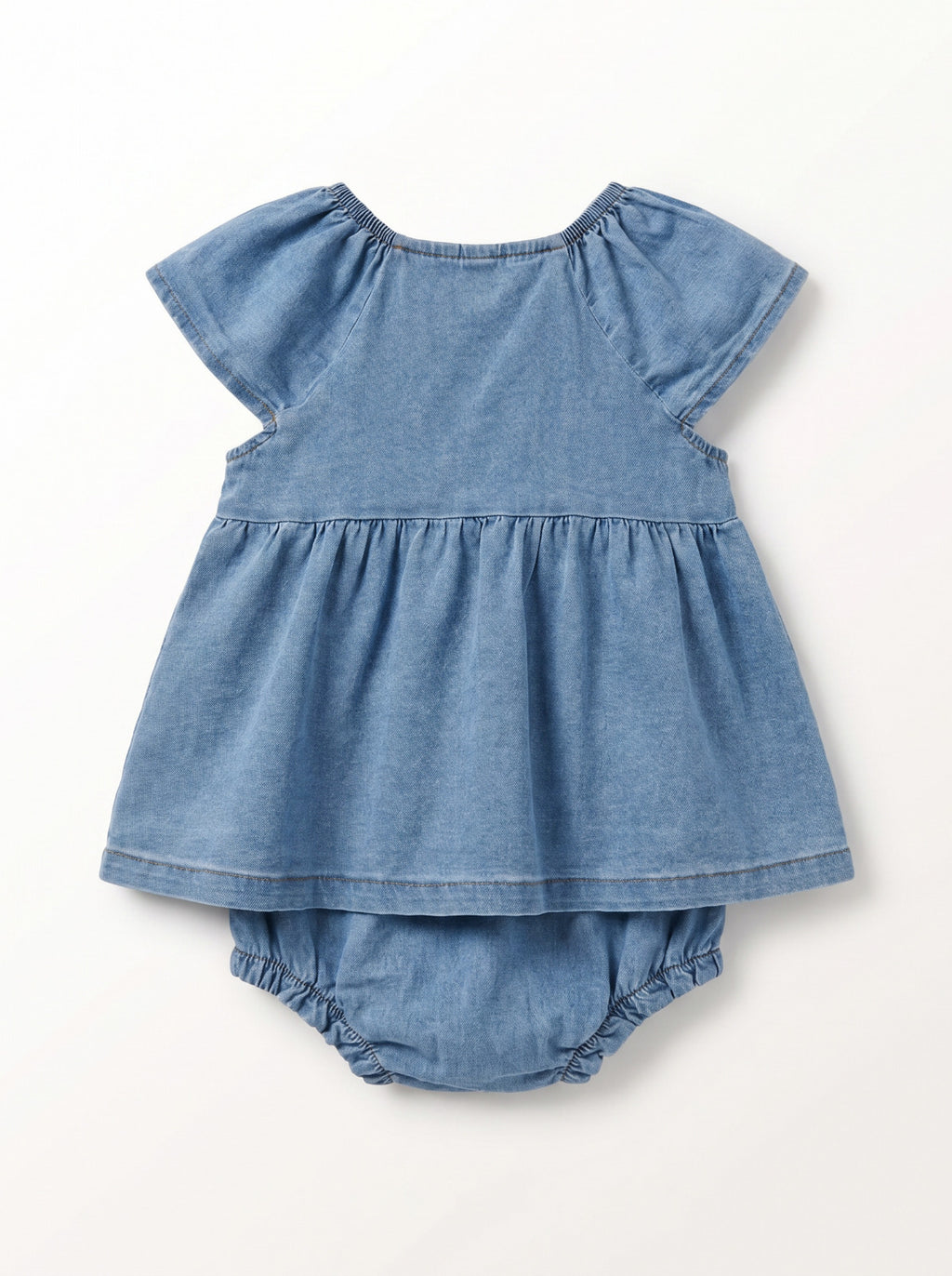 Girls Blue Blouse and Bloomer Shorts Matching Set