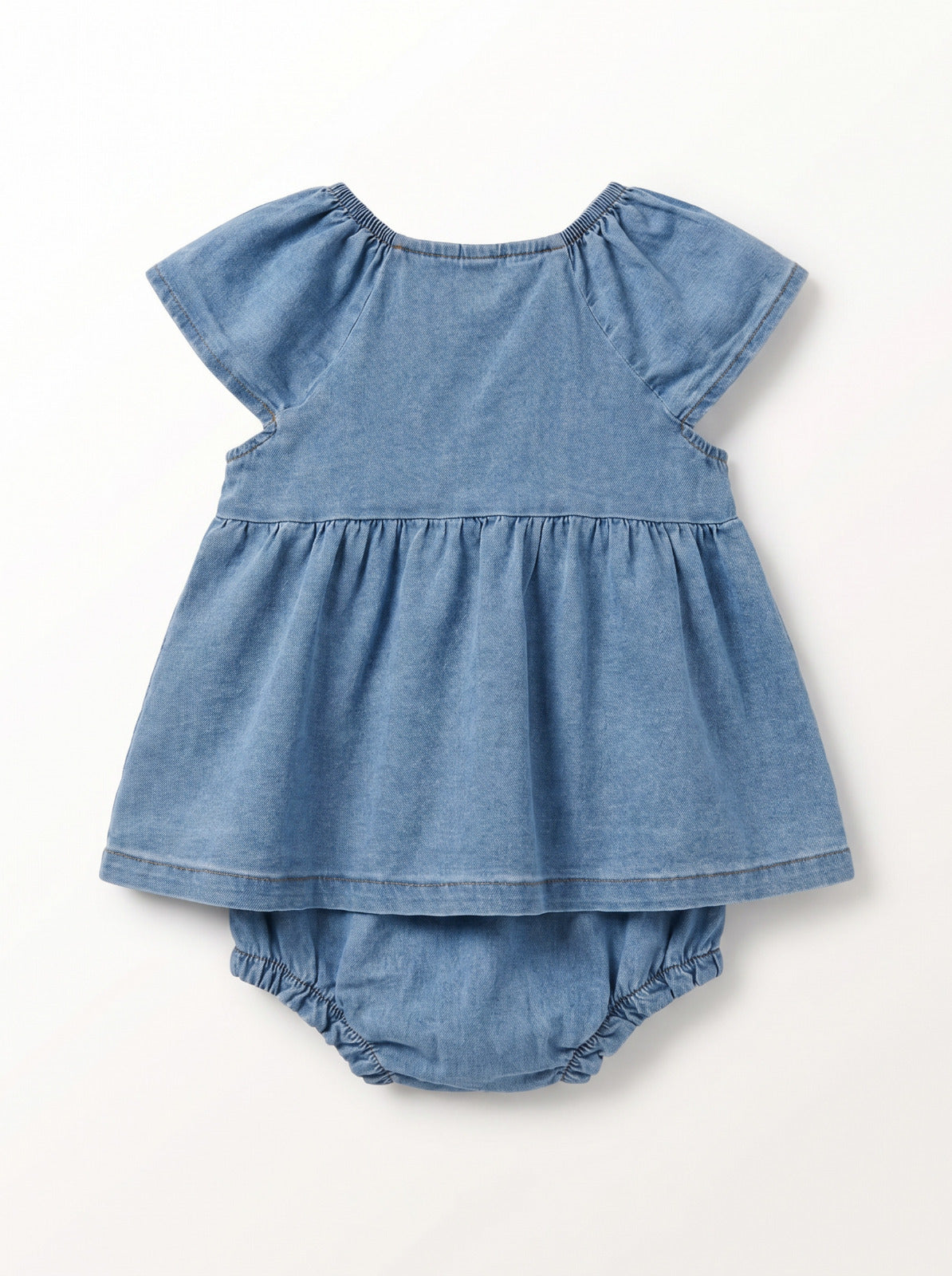 Girls Blue Blouse and Bloomer Shorts Matching Set