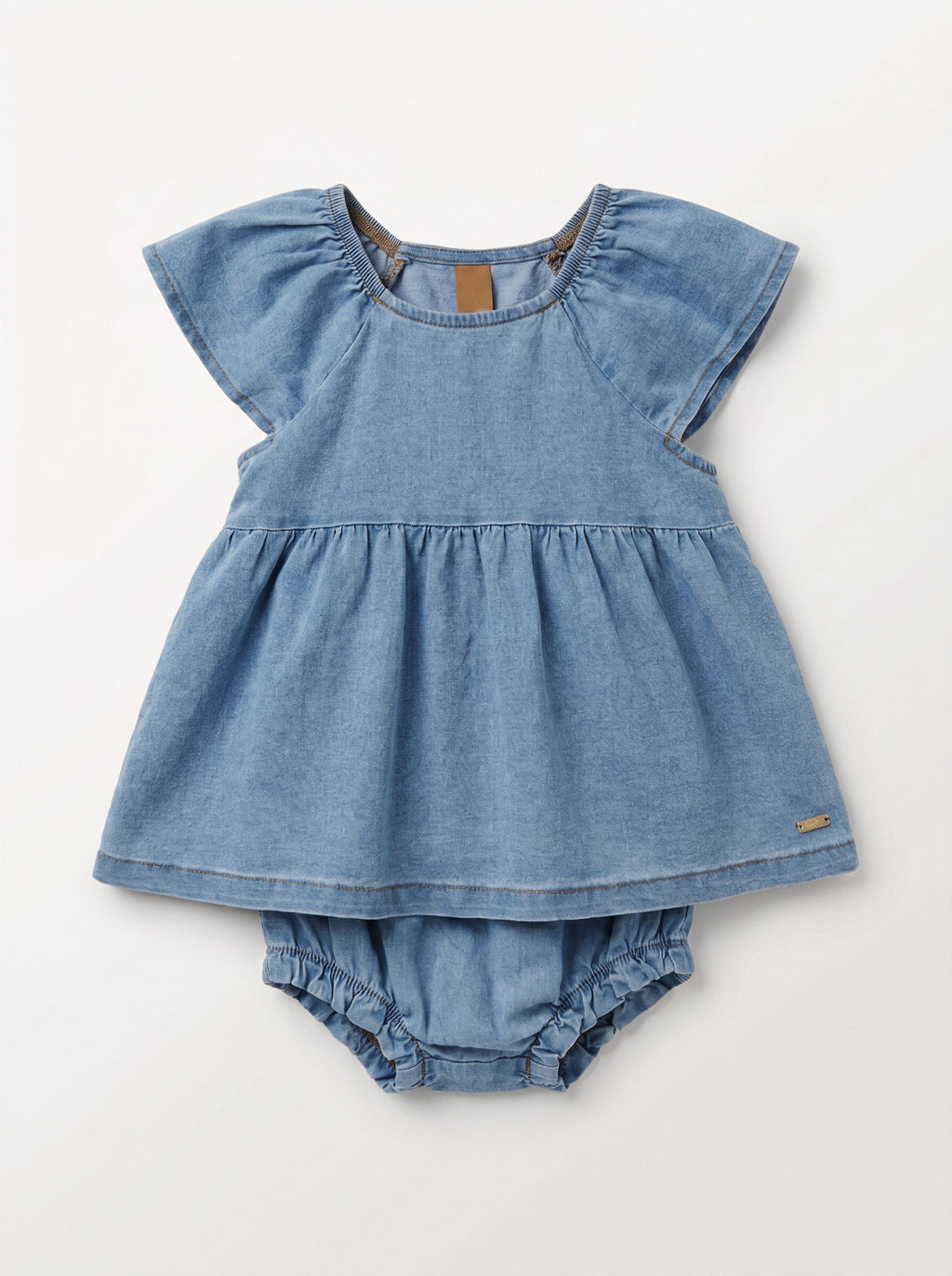 Girls Blue Blouse and Bloomer Shorts Matching Set