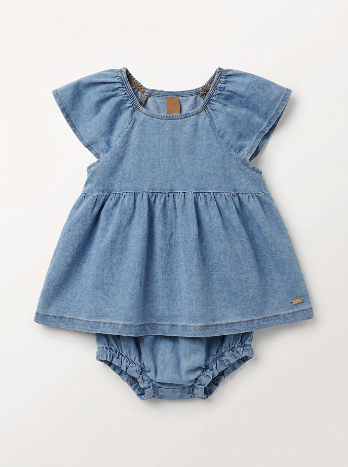 Girls Blue Blouse and Bloomer Shorts Matching Set