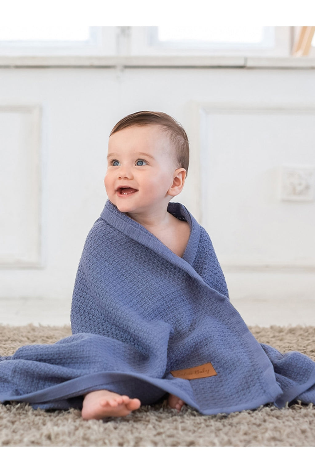 Baby Personalised Name Embroidery Waffle Blanket – Multiple Colours