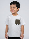 Boys Grey Contrast Pocket T-Shirt