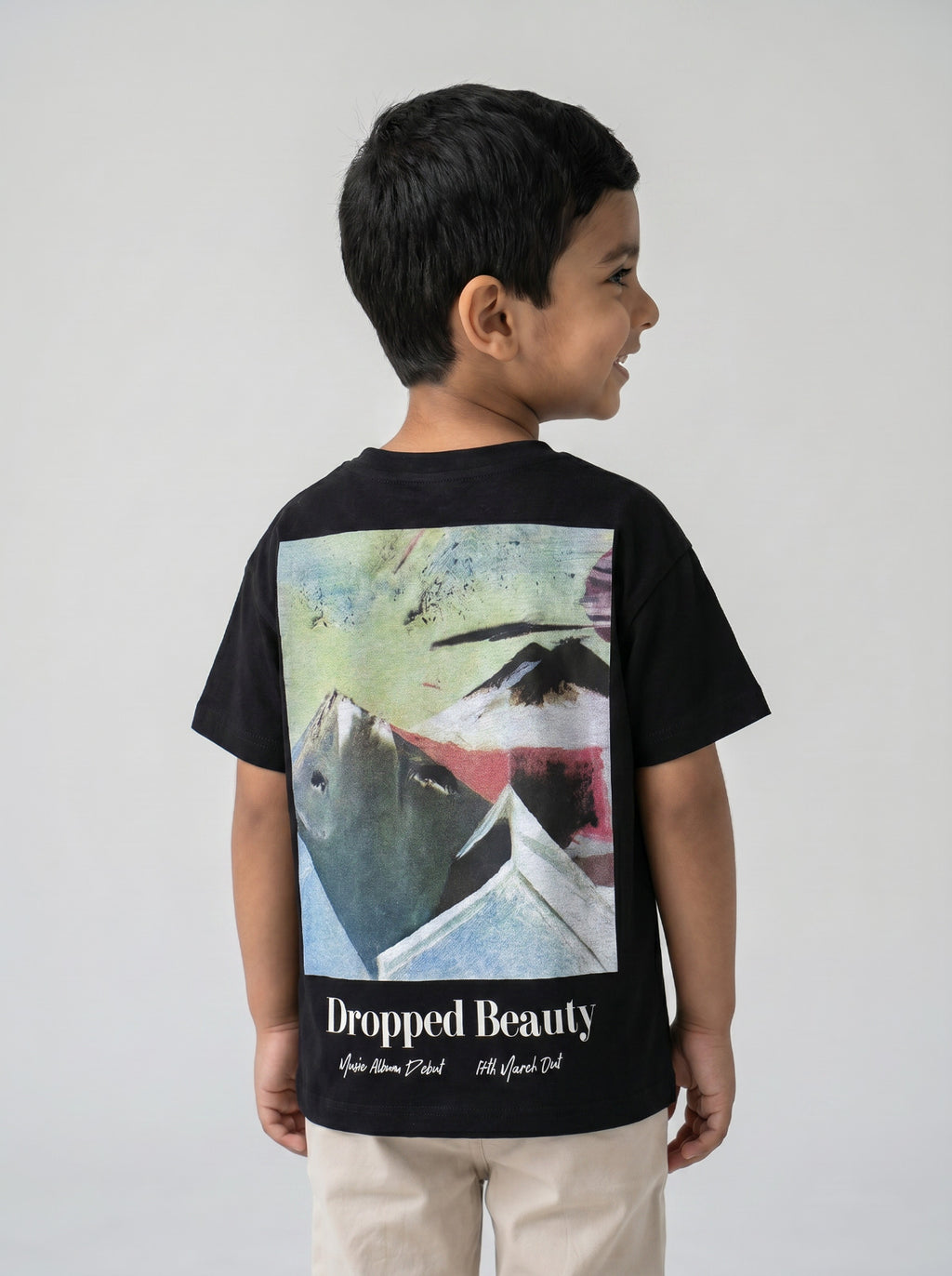 Boys Black Graphic Art T-Shirt