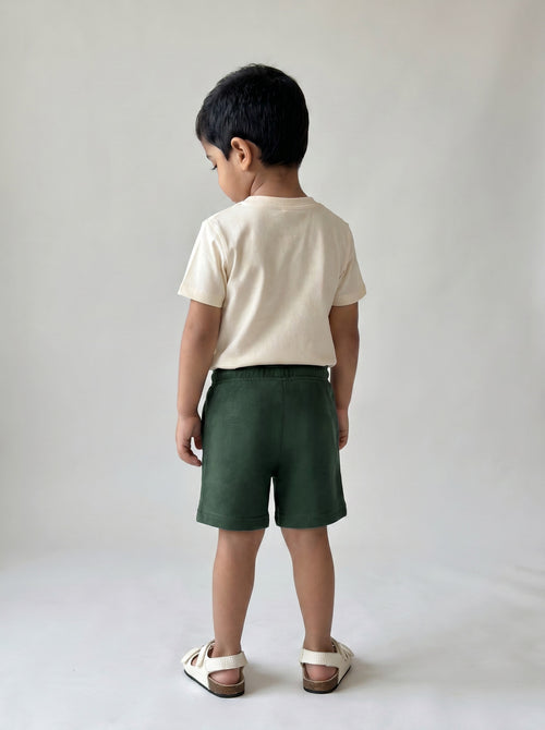 Baby Boy Cream Jungle Print T-Shirt & Shorts Set