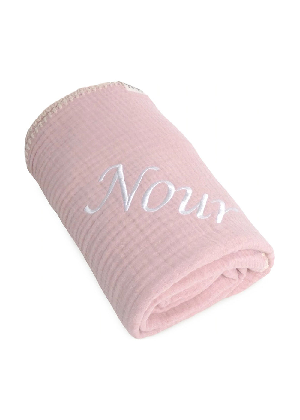 Baby Personalised Name Embroidery Waffle Blanket – Multiple Colours